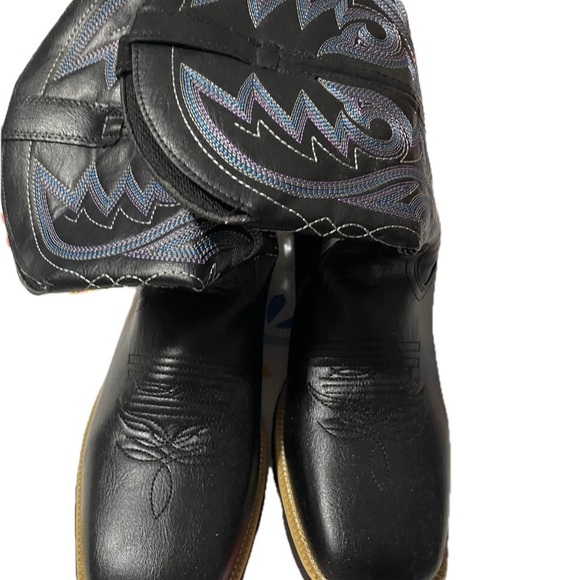 Men’s Black & Blue Western Cowboy Boots – Square Toe – Size 11 - Picture 6 of 6